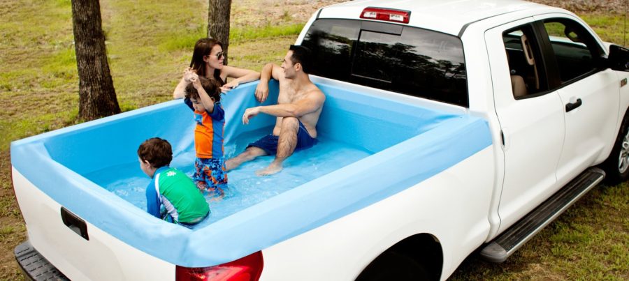 red truck pool float