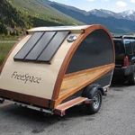 Expandable teardrop campers with solar panels