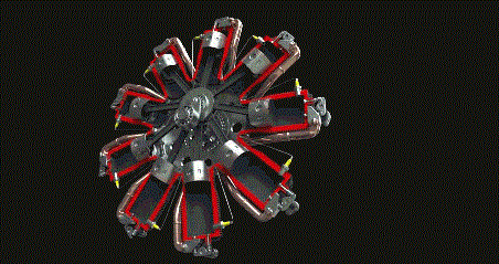 Radial Engine in Motion