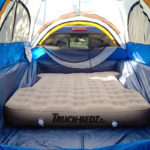 Awesome! Ute tray airbed mattress... Just load it with blankets and pillows and watch the stars!