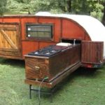 Teardrop trailer with pull out kitchen