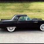 1956 Ford Thunderbird, overpowered, , A 312 cu in Y-block V8, with speedometer bragging 150 mph top